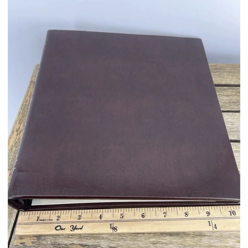 Gallery‎ Leather Photo Album Burgundy Large 3 Ring Binder 8x10 Archival NWT